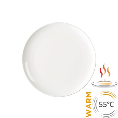Θερμαινόμενο πιάτο πορσελάνης φ27cm λευκό παραμένει ζεστό για 30‘ TempControl