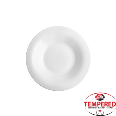 Σετ απο 6 βαθιά πιάτα οπαλίνης σεχ ρώμα λευκό 24 cm Tempered, Σειρά Elba, CoK Spain