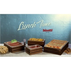 Μεσαίο ξύλινο τελάρο διακόσμησης μπουφέ GN1/2 26.4x32.4x10.5cm σε χρώμα λευκό BISETTI Italy