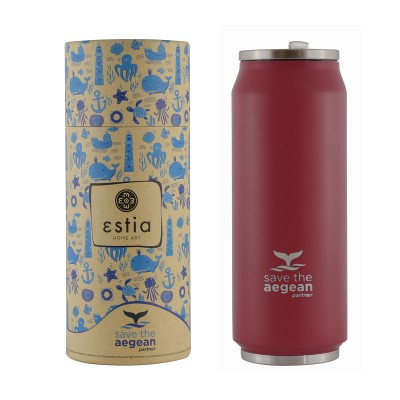 Θερμός Travel Cup Save The Aegean χωρητικότητας 500ml σε χρώμα μπορντω Estia