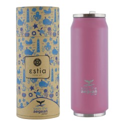 Θερμός Travel Cup Save The Aegean χωρητικότητας 500ml σε Baby Pink χρώμα Estia Θερμός Travel Cup Save The Aegean χωρητικότητας 500ml σε Baby Pink χρώμα Estia