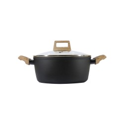 Κατσαρόλα Earth αντικολλητική πρεσσαριστού αλουμινίου 20Cm 2.3Lt με εργονομική λαβή Estia