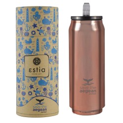 Θερμός Travel Cup Save The Aegean χωρητικότητας 500ml σε χρώμα Rose Gold Estia Θερμός Travel Cup Save The Aegean χωρητικότητας 500ml σε χρώμα Rose Gold Estia