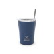 Θερμός Coffee Mug Save The Aegean χωρητικότητας 350ml σε Denim Blue χρώμα με ανοξείδωτο καλαμάκι 