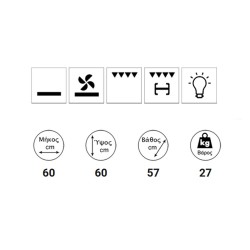 Φούρνος άνω πάγκου Inox για σύνδεση με αέριο και υγραέριο και ανεμιστήρα TURBO fan THERMOGATZ