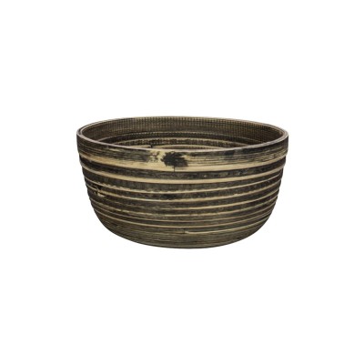 Μπωλ ξύλινο σαλάτας φ25xΥ11,5cm από 100% ίνες Bamboo σειρά NATURAL BLACK της MARVA
