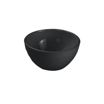 Στρογγυλό μπωλ μελαμίνης μαύρο με σαγρέ υφή Φ12.5cm σειρά MATTE SERVEWELL