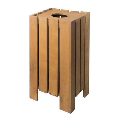 Κάδος εξωτερικού χώρου ξύλινος διαστάσεων φ40x40cm 80cm ύψος
