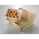 Επικλινές καλάθι ψωμιού από εξαιρετικής ποιότητας rattan καφέ χρώμα 51x47x13/25cm Ιταλικής κατασκευής Leone