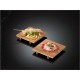 Τετράγωνη πιατέλα παρουσίασης Sushi από bamboo χρώμα φυσικό 15x15x2.5cm Ιταλικής κατασκευής Leone
