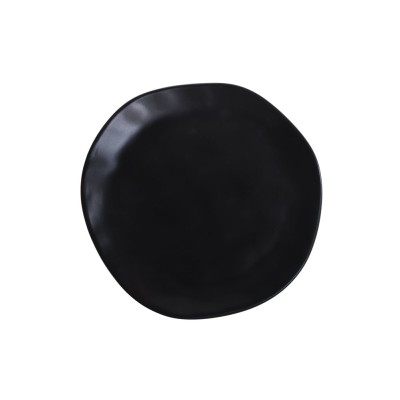 Μαύρο ανάγλυφο ρηχό πιάτο Φ26 cm Stoneware σειρά AFRICA Ιταλικής κατασκευής TABLE TALES