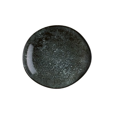 Πιάτο βαθύ από πορσελάνη σε ακανόνιστο σχήμα 26cm σειρά Cosmos Black BONNA