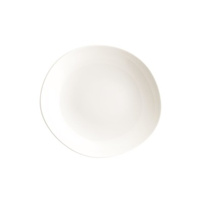 Πιάτο βαθύ από πορσελάνη σε ακανόνιστο σχήμα 26cm σειρά Vago White BONNA
