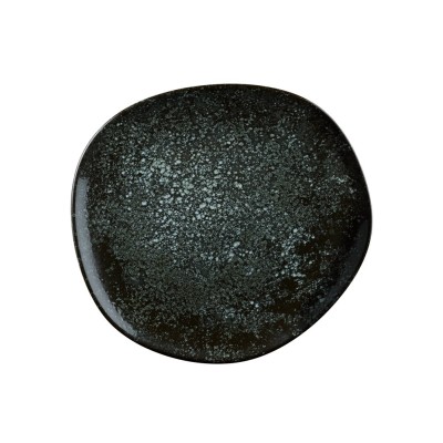 Πιάτο ρηχό πορσελάνης σε ακανόνιστο σχήμα με διάμετρο 29cm Cosmos Black BONNA