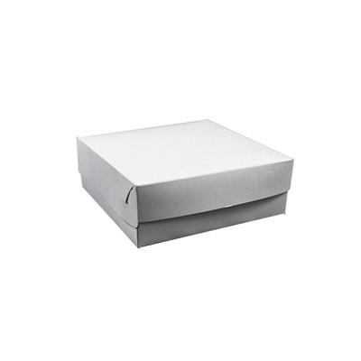 Κουτί ζαχαροπλαστικής με επίστρωση αλουμινίου χρώματος λευκό Νο15 διαστάσεων 25x25x8hcm