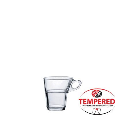 Γυάλινο Φλυτζάνι Espresso 9cl διαστάσεων Φ6.2x6.8cm στοιβαζόμενο Tempered της σειράς Caprice DURALEX