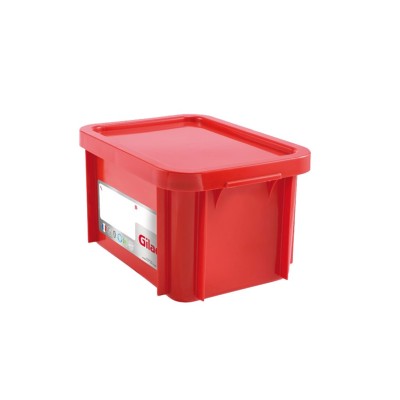 Δοχείο αποθήκευσης HACCP σε κόκκινο χρώμα με καπάκι 15Lt (40x30x23.5cm) -40/+90°C Gilac