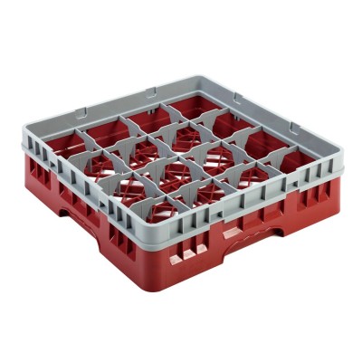 Μπασκέτα πλυντηρίου (κλειστού τύπου) με 16 χωρίσματα διαστάσεων 50x50x14.3cm κόκκινο χρώμα