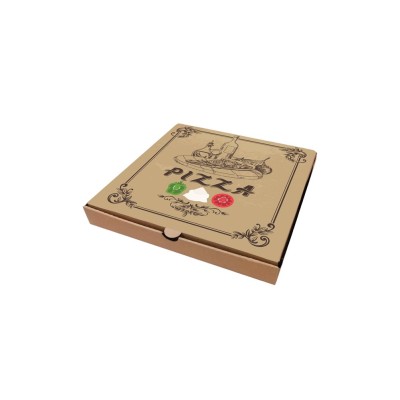Κουτί πίτσας μικροβέλε, σχέδιο Pizza Καφέ, 30x30x4.2cm
