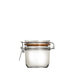 Δοχείο ECON διαστάσεων φ13.4 x 10.1cm 350 ml με γυάλινο καπάκι και λάστιχο της Uniglass