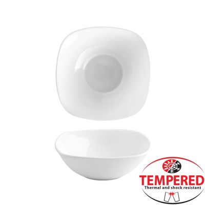 Μπωλ οπαλίνης διαστάσεων 20x20cm σε λευκό Tempered σειρά Boreal CoK Spain