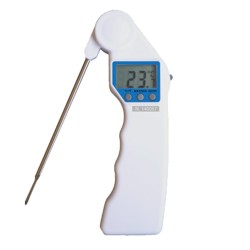 Ψηφιακό θερμόμετρο με μπλε πλαίσιο HACCP και περιστρεφόμενη ακίδα για μετρήσεις από-50 έως 300°C της Alla France