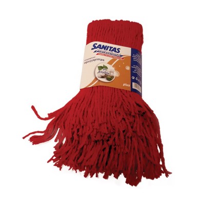 Σφουγγαρίστρα επαγγελματικής χρήσης με νήμα Cotton Plus σε κόκκινο χρώμα της SANITAS PRO
