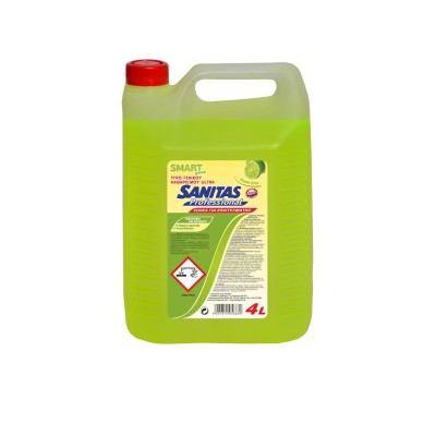 Υγρό γενικού καθαρισμού με άρωμα Fresh Lime 4 Lt συσκευασία 4 τεμαχίων SANITAS PRO