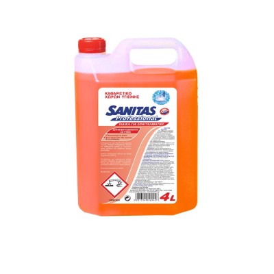 Καθαριστικό χώρων υγιεινής (ηπιο αφαλατικό) 4 Lt συσκευασία 4 τεμαχίων SANITAS PRO