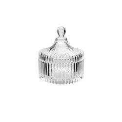 Γυάλινη φοντανιέρα διαστάσεων φ14xΥ15 με καπάκι