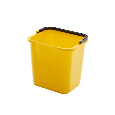 Πλαστικός κουβάς με χερούλι σε κίτρινο χρώμα στοιβαζόμενος χωρητικότητας 4.7lt 21.3x17.7x21.5cm Trust
