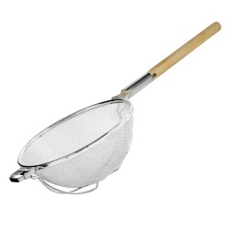 Σουρωτήρι πολυτελείας με ξύλινη λαβή διαστάσεων φ35x84cm ΙΝΟΧ 18/10 Lacor