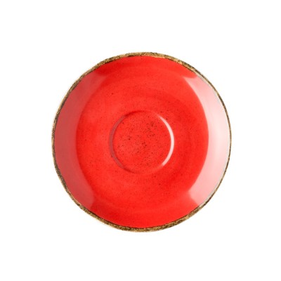 Πιατάκι πορσελάνης σε κόκκινο χρώμα για φλυτζάνι χωρητικότητας 220ml σειρά 360 LUKANDA