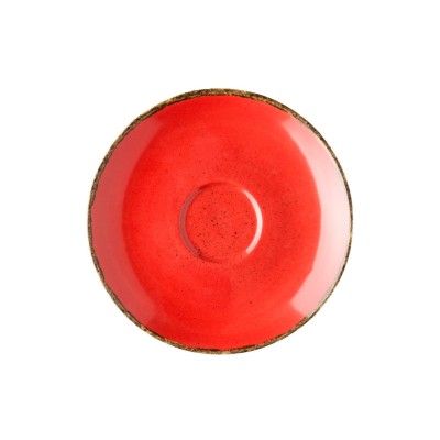 Πορσελάνινο πιατάκι για φλυτζάνι χωρητικότητας 100ml σε κόκκινο χρώμα σειρά 360 LUKANDA
