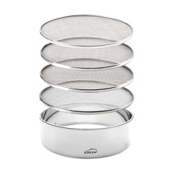 Κόσκινο INOX 18/10 με 4 σίτες (#20/#25/#35#50) διαμέτρου φ23cm Lacor