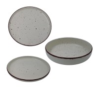 Σερβίτσιο πιάτων από πορσελάνη σε μοντέρνα γραμμή μπεζ χρώματος σετ 18τμχ