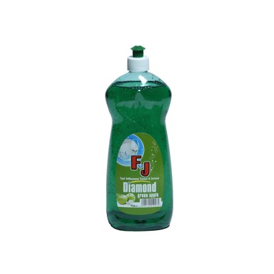 Υγρό σαπούνι για πιάτα 750ml με 15 ενεργά συστατικά και ευχάριστο άρωμα πράσινου μήλου FJ DIAMOND