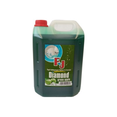 Υγρό σαπούνι πιάτων με 15 ενεργά συστατικά και ευχάριστο άρωμα πράσινου μήλου 13Lt FJ DIAMOND