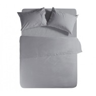 Σεντόνι μονό με λάστιχο διαστάσεων 180x200cm poly/cotton 144 κλωστών σε σκούρο γκρι χρώμα