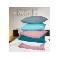 Μαξιλαροθήκες Rainbow σετ 2 τεμαχίων διαστάσεων 52x72cm poly/cotton 144 κλωστών σε χρώμα πετρόλ