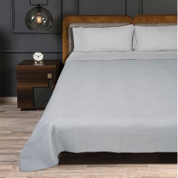 Κουβερλί ultrasonic Ala 100% microfiber χρώματος grey-L.grey διαστάσεων 160x220cm