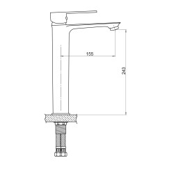 Μπαταρία νιπτήρος ψηλή Provido χρώματος χρυσό σε μοντέρνα γραμμή MSL155-A GPD