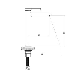 Μπαταρία νιπτήρος Glido χρώματος μαύρο σε μοντέρνα γραμμή MLB165-S GPD