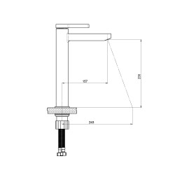 Μπαταρία νιπτήρος ψηλή Gildo χρώματος μαύρο σε μοντέρνα γραμμή MSL165-S GPD
