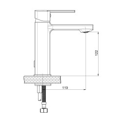 Μπαταρία νιπτήρος Pedra σε μοντέρνα γραμμή MBB160 GPD
