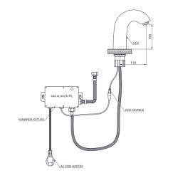 Mπαταρία νιπτήρος oρειχάλκινη χρωμιωμένη με φωτοκύτταρο διπλή κρύο / ζεστό νερό FLB01 GPD