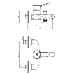Μπαταρία λουτρού IRIS σε κλασσική οβάλ γραμμή από επιχρωμιωμένο ορείχαλκο MBB130 GPD