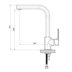 Μπαταρία νεροχύτη Pedra σε μοντέρνο σχεδιασμό με αεριστήρα εξοικονόμησης νερού MTE160 GPD