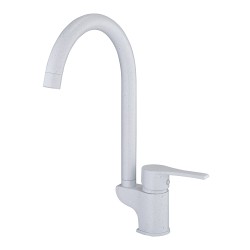 Μπαταρία νεροχύτη ATROS σε μοντέρνο σχεδιασμό λευκός γρανίτης με μηχανισμό κεραμικού δίσκου MTE65 GPD Μπαταρία νεροχύτη ATROS σε μοντέρνο σχεδιασμό λευκός γρανίτης με μηχανισμό κεραμικού δίσκου MTE65 GPD