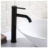 Μπαταρία νιπτήρα ψηλή σε μαύρο ματ χρώμα από ανοξείδωτο ατσάλι διαστάσεων 280x180cm σειρά LUNGO